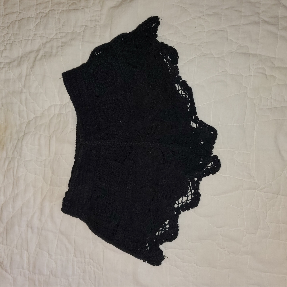 Small Black Crochet Shorts